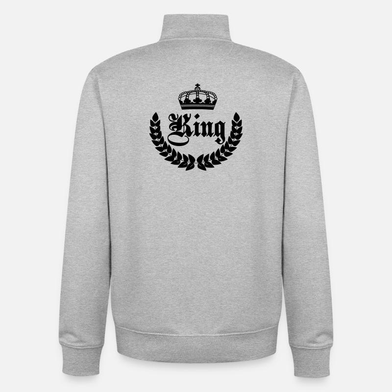 Couronne royale - Sweat zippé unisexe en coton bio Stanley/Stella - gris chiné