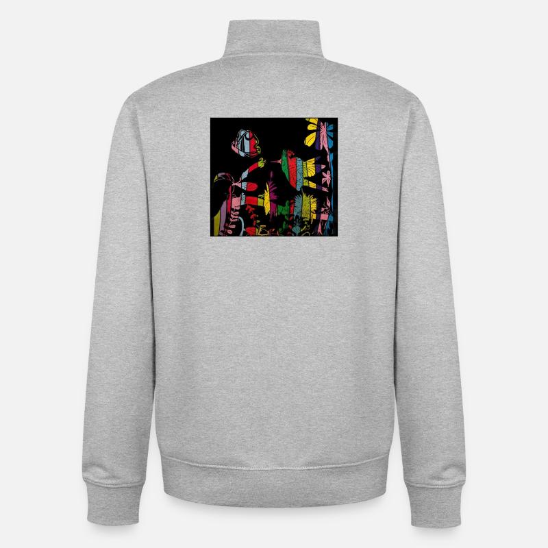 Colibri - Sweat zippé unisexe en coton bio Stanley/Stella - gris chiné