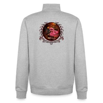 Fée à la lumière de la lune - Sweat zippé unisexe en coton bio Stanley/Stella - gris chiné - Dos - AI Model Male 185 light (185cm)