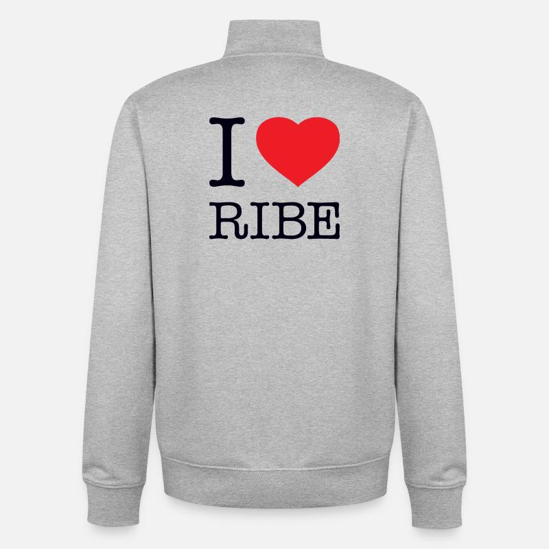 J’ADORE RIBE - Sweat zippé unisexe en coton bio Stanley/Stella - gris chiné