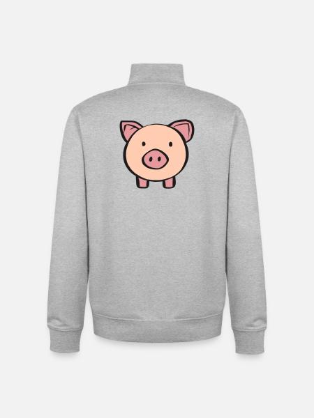 Piglet - Unisex Organic Zip Sweatshirt by Stanley/Stella - heather grey