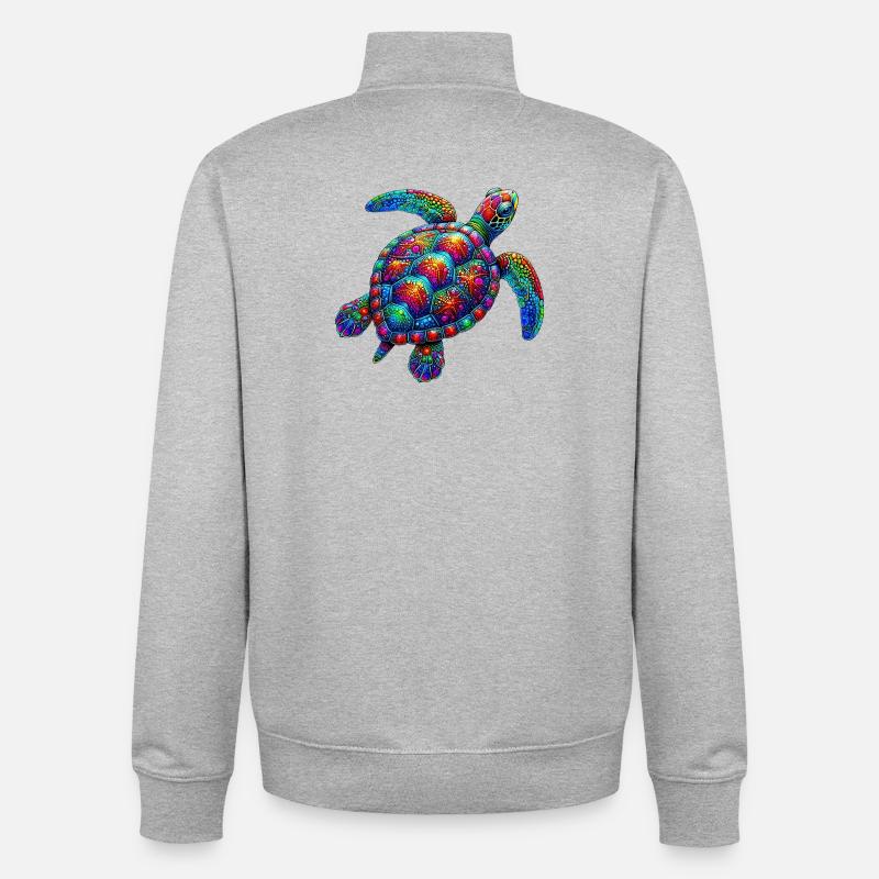 Schildkröte - Unisex Organic Zip Sweatshirt von Stanley/Stella - Grau meliert