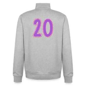 20. 20 YEARS. 20th ANNIVERSARY. 20 YEARS ANNIVERSARY. - Unisex Organic Zip Sweatshirt by Stanley/Stella - heather grey - Back - AI Model Male 185 light (185cm)