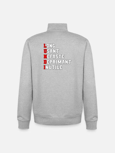 Lundi - Sweat zippé unisexe en coton bio Stanley/Stella - gris chiné