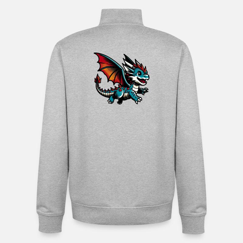 Drache - Unisex Organic Zip Sweatshirt von Stanley/Stella - Grau meliert