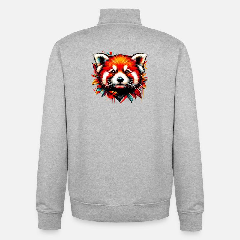 Kleiner Panda - Unisex Organic Zip Sweatshirt von Stanley/Stella - Grau meliert