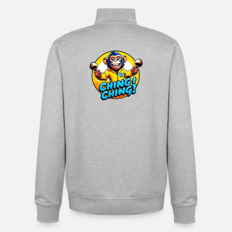 Ching Ching - Unisex Organic Zip Sweatshirt by Stanley/Stella - heather grey