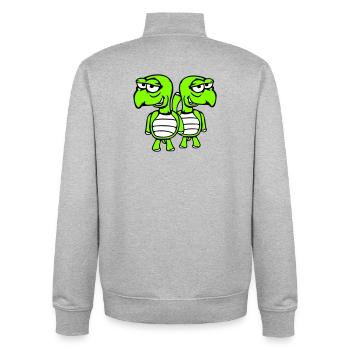 2 turtles friends funny silly embarrassing team - Unisex Organic Zip Sweatshirt by Stanley/Stella - heather grey - Back - AI Model Male 185 light (185cm)