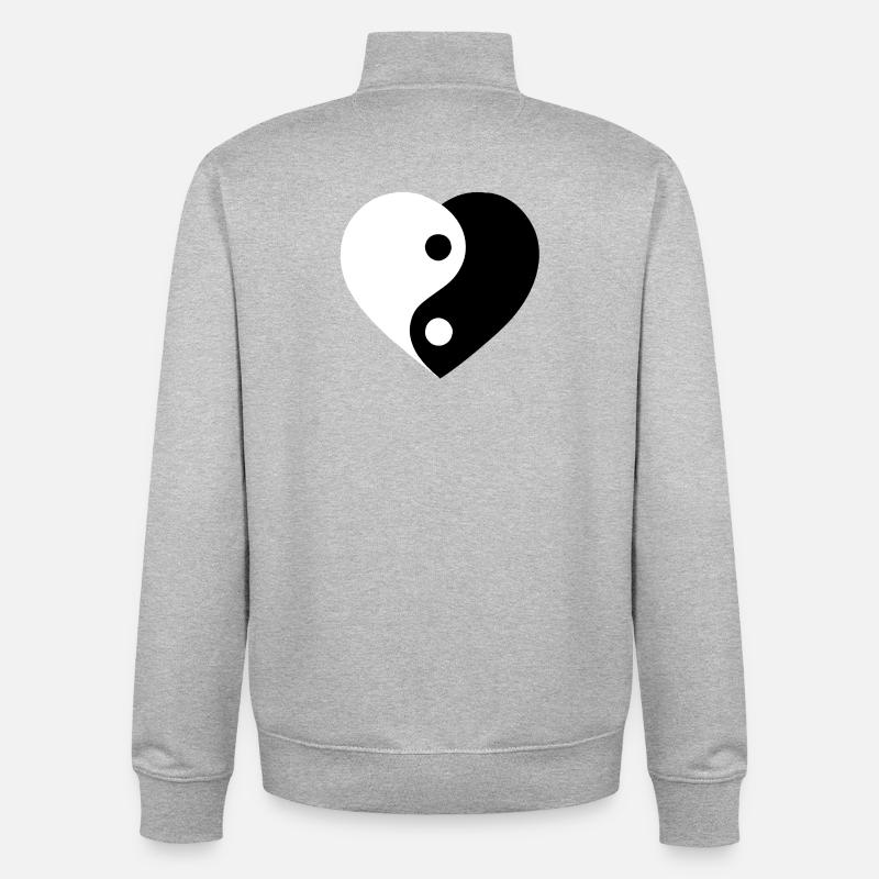 Yin and Yang Love Version :) - Unisex Organic Zip Sweatshirt von Stanley/Stella - Grau meliert