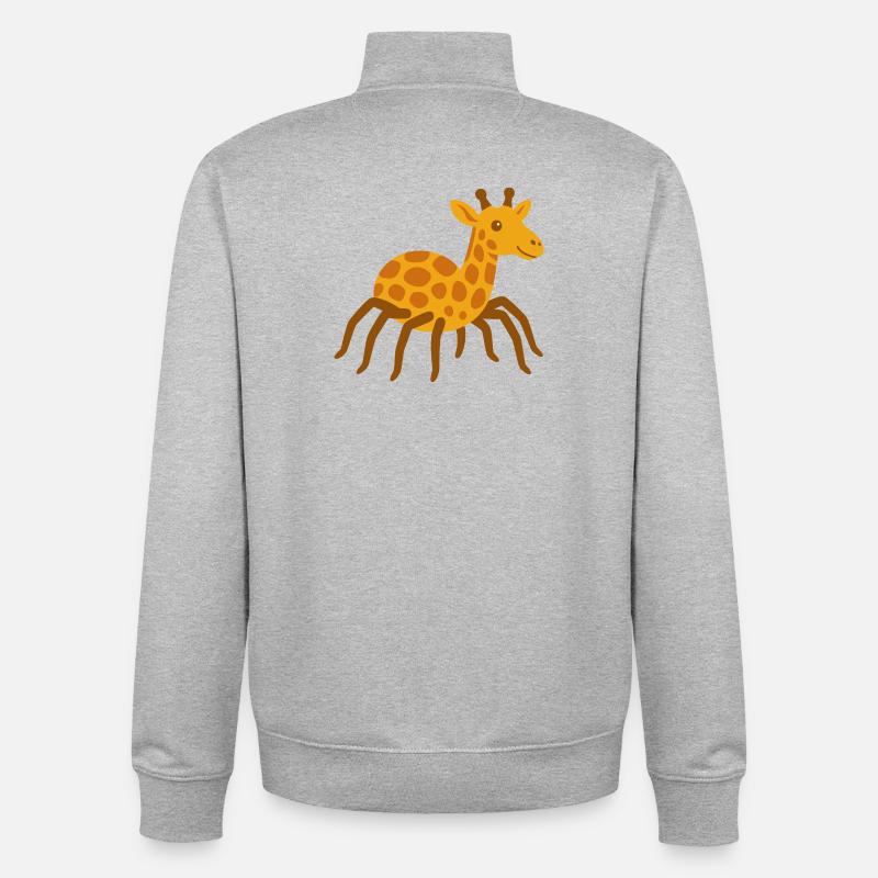 Girafe araignée toute mignonne - Sweat zippé unisexe en coton bio Stanley/Stella - gris chiné