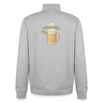 Bier am Berggipfel - Unisex Organic Zip Sweatshirt von Stanley/Stella - Grau meliert - Hinten - AI Model Male 185 light (185cm)