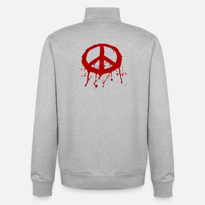 Paz Graffiti Roja - Sweat zippé unisexe en coton bio Stanley/Stella - gris chiné
