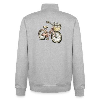 Panier de fleurs Style Vélo Pastel - Sweat zippé unisexe en coton bio Stanley/Stella - gris chiné - Dos - AI Model Male 185 light (185cm)