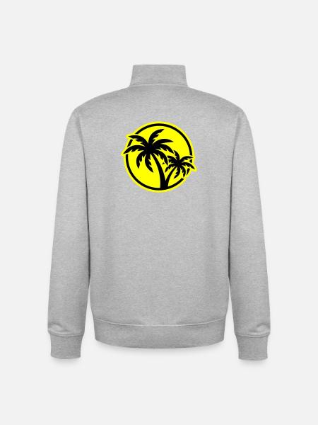 Palm Tree Symbol Beach - Unisex Organic Zip Sweatshirt by Stanley/Stella - heather grey