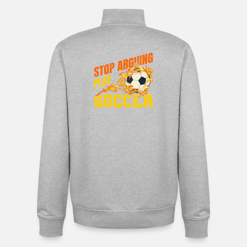 Fußball Witziger Spruch - Unisex Organic Zip Sweatshirt von Stanley/Stella - Grau meliert