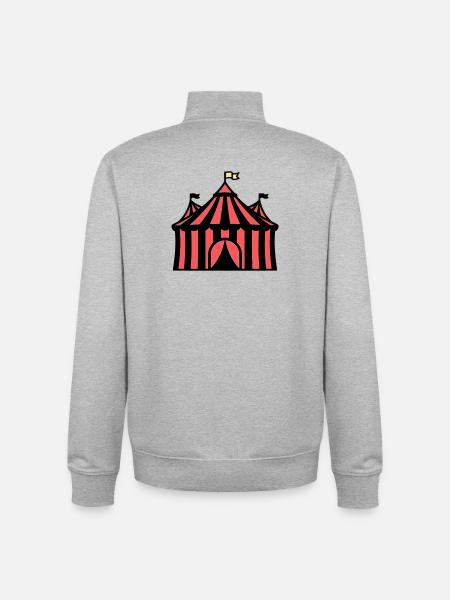 Zirkuszelt Manege Zirkus Bunt - Unisex Organic Zip Sweatshirt von Stanley/Stella - Grau meliert
