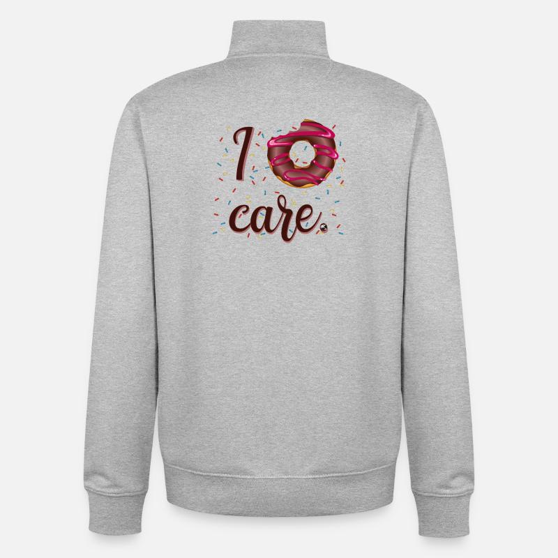 Glasierte Donut Abbildung mit Inschrift - Unisex Organic Zip Sweatshirt von Stanley/Stella - Grau meliert