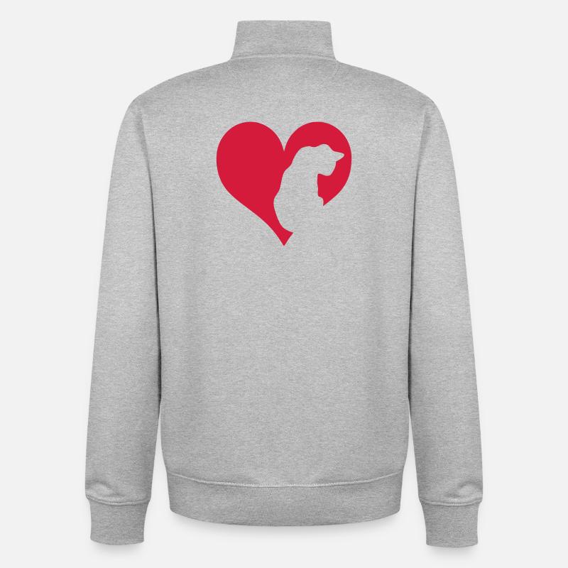 Chat - Sweat zippé unisexe en coton bio Stanley/Stella - gris chiné