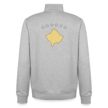 kosovo - Unisex Organic Zip Sweatshirt von Stanley/Stella - Grau meliert - Hinten - AI Model Male 185 light (185cm)