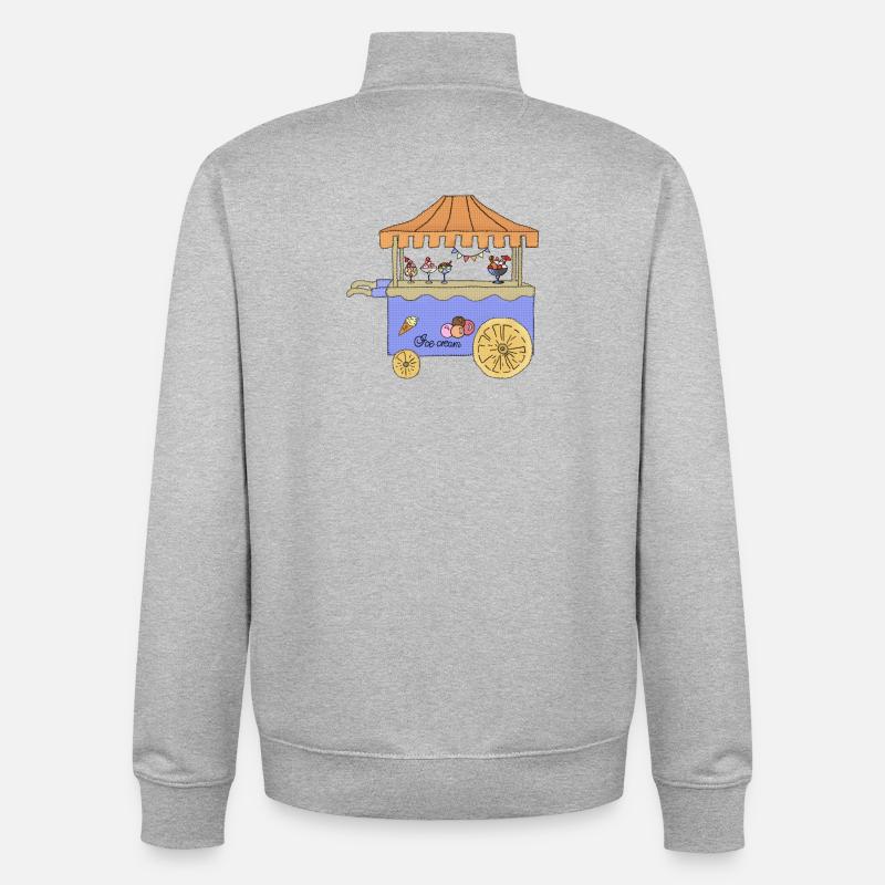 Eiscreme - Unisex Organic Zip Sweatshirt von Stanley/Stella - Grau meliert