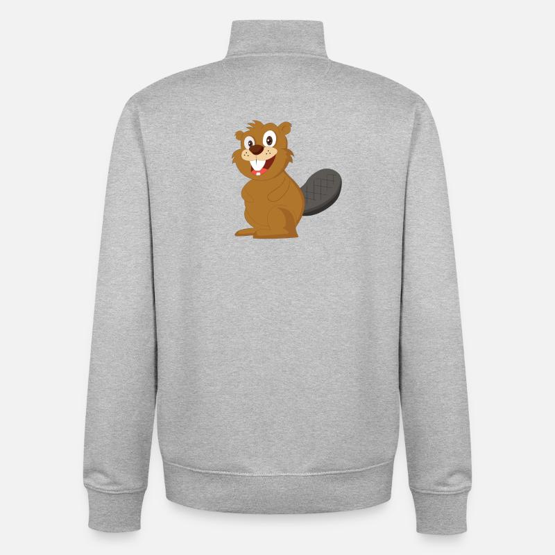 castor - Sweat zippé unisexe en coton bio Stanley/Stella - gris chiné
