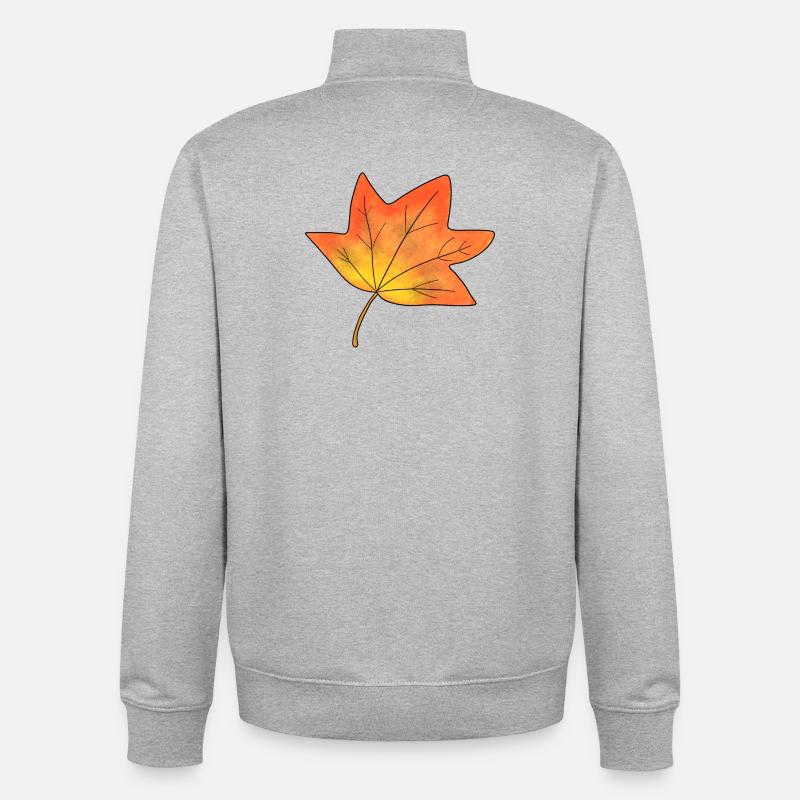 Herbst Blatt Ahornblatt - Unisex Organic Zip Sweatshirt von Stanley/Stella - Grau meliert