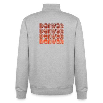 Denver Retro Block Font - Unisex Organic Zip Sweatshirt by Stanley/Stella - heather grey - Back - AI Model Male 185 light (185cm)