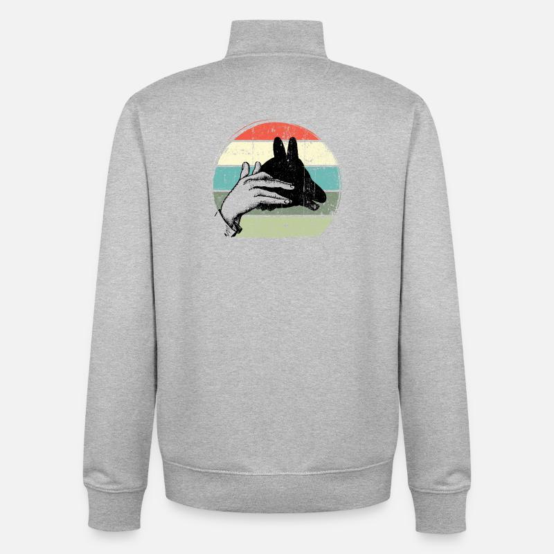 Pastel Handframe Sunset Circle - Unisex Organic Zip Sweatshirt by Stanley/Stella - heather grey