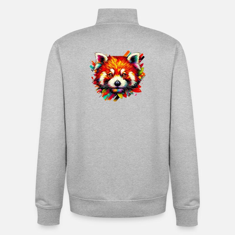 Kleiner Panda - Unisex Organic Zip Sweatshirt von Stanley/Stella - Grau meliert