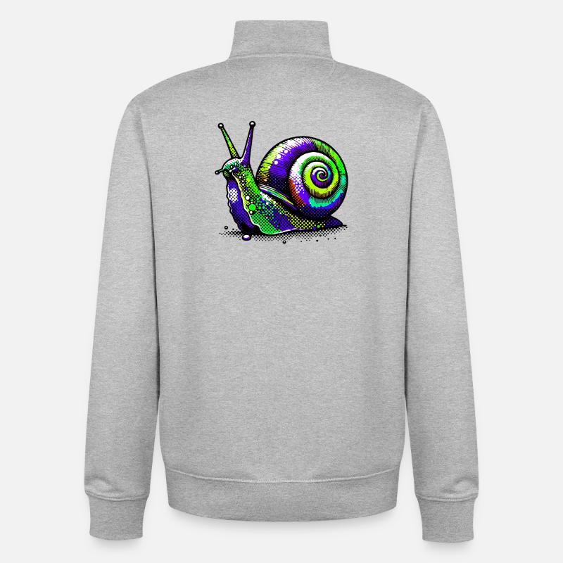 Escargot - Sweat zippé unisexe en coton bio Stanley/Stella - gris chiné