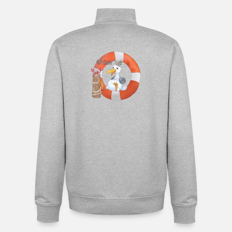 Moewe_im_Ring - Sweat zippé unisexe en coton bio Stanley/Stella - gris chiné