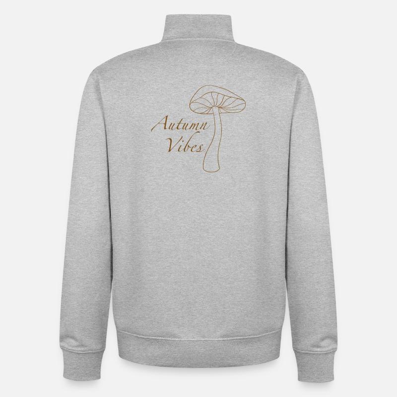 Ambiance des champignons d’automne - Sweat zippé unisexe en coton bio Stanley/Stella - gris chiné