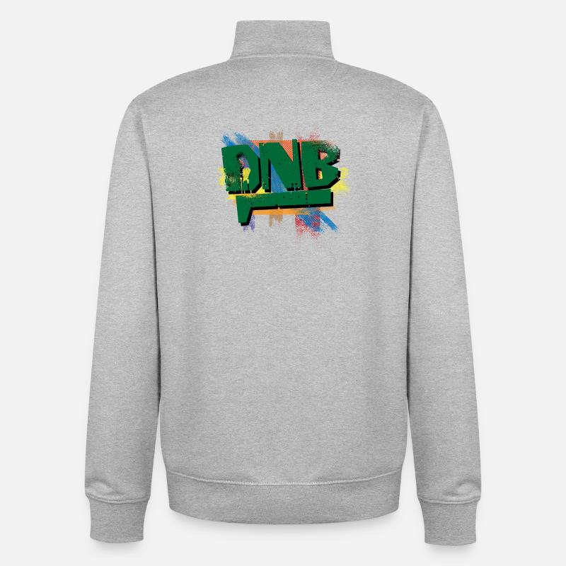 DNB Graffiti Burst - Unisex Organic Zip Sweatshirt by Stanley/Stella - heather grey