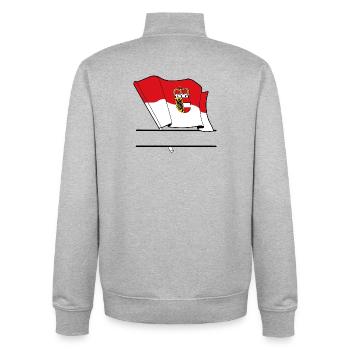 Drapeau de Salzbourg – Espace de noms - Sweat zippé unisexe en coton bio Stanley/Stella - gris chiné - Dos - AI Model Male 185 light (185cm)