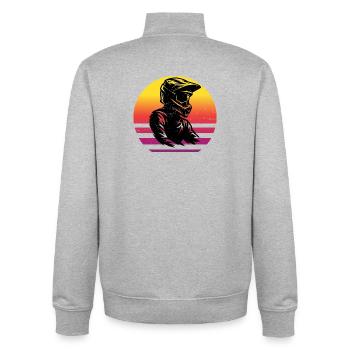 Puristisches Motocross Thema - Unisex Organic Zip Sweatshirt von Stanley/Stella - Grau meliert - Hinten - AI Model Male 185 light (185cm)