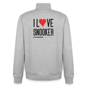 I Love Snooker - Unisex Organic Zip Sweatshirt by Stanley/Stella - heather grey - Back - AI Model Male 185 light (185cm)