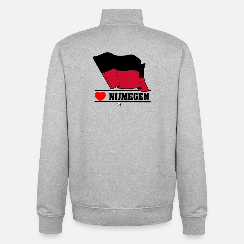 J’adore Nimègue - Sweat zippé unisexe en coton bio Stanley/Stella - gris chiné