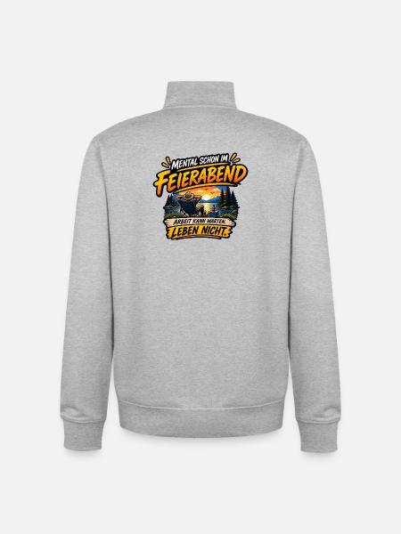 Feierabend am See Relax - Unisex Organic Zip Sweatshirt von Stanley/Stella - Grau meliert