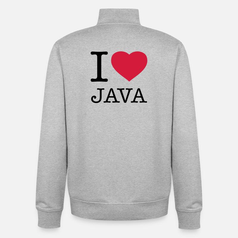 I LOVE JAVA - Unisex Organic Zip Sweatshirt von Stanley/Stella - Grau meliert