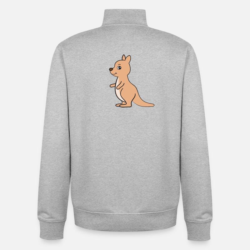 Känguru - Unisex Organic Zip Sweatshirt von Stanley/Stella - Grau meliert