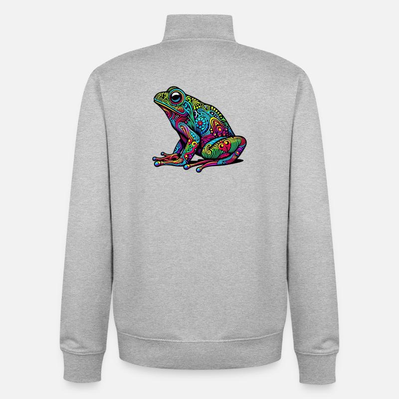 Frosch - Unisex Organic Zip Sweatshirt von Stanley/Stella - Grau meliert