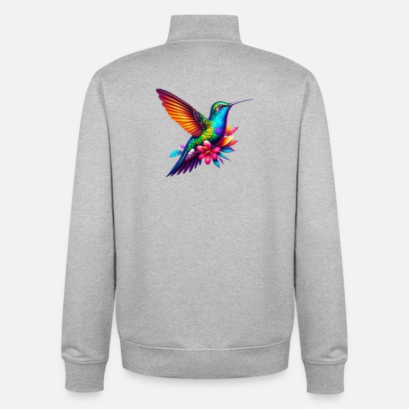 Colibri - Sweat zippé unisexe en coton bio Stanley/Stella - gris chiné