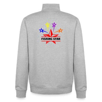 Star Fisherman - Unisex Organic Zip Sweatshirt by Stanley/Stella - heather grey - Back - AI Model Male 185 light (185cm)
