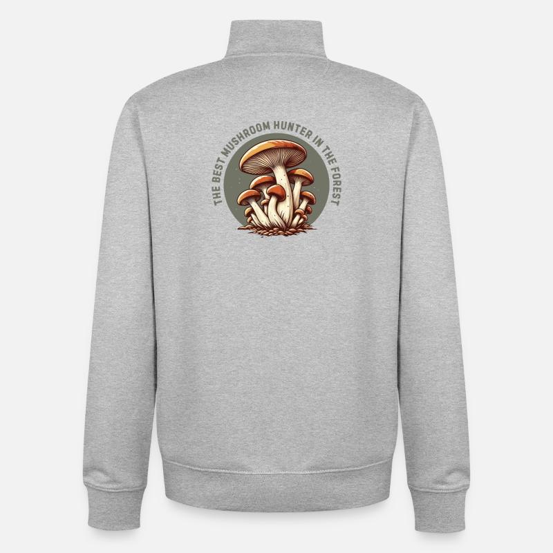Der beste Pilzjäger im Wald - Unisex Organic Zip Sweatshirt von Stanley/Stella - Grau meliert