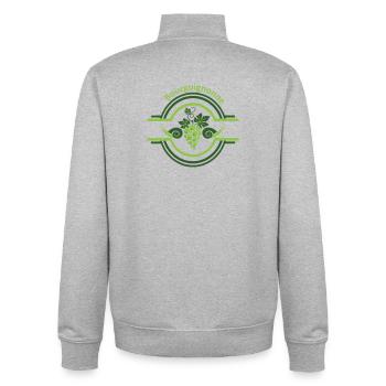 Burgundy vine logo with snails - Unisex Organic Zip Sweatshirt by Stanley/Stella - heather grey - Back - AI Model Male 185 light (185cm)