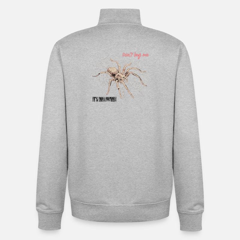 Ne m’embêtez pas, c’est Helloween - Sweat zippé unisexe en coton bio Stanley/Stella - gris chiné