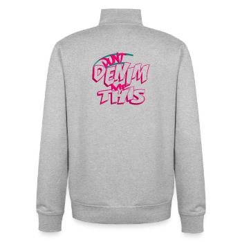 Verwandle mich nicht in eine Jeans. - Unisex Organic Zip Sweatshirt von Stanley/Stella - Grau meliert - Hinten - AI Model Male 185 light (185cm)