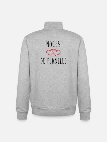 Flannel-Hochzeit – 43 Jahre Ehe - Unisex Organic Zip Sweatshirt von Stanley/Stella - Grau meliert