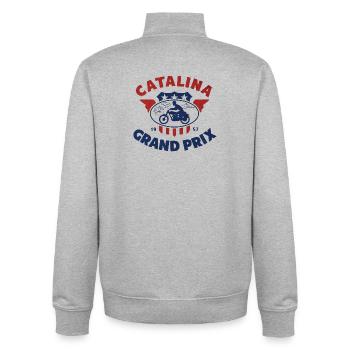 Grand Prix Catalina Vintage Motorcycle - Unisex Organic Zip Sweatshirt by Stanley/Stella - heather grey - Back - AI Model Male 185 light (185cm)