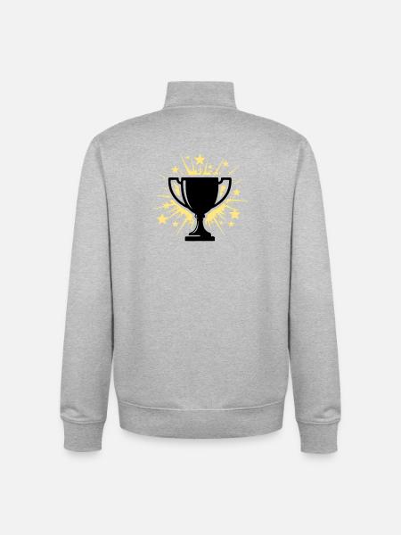 Pokal Sieger Trophäe Sterne - Unisex Organic Zip Sweatshirt von Stanley/Stella - Grau meliert